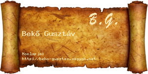 Bekő Gusztáv névjegykártya